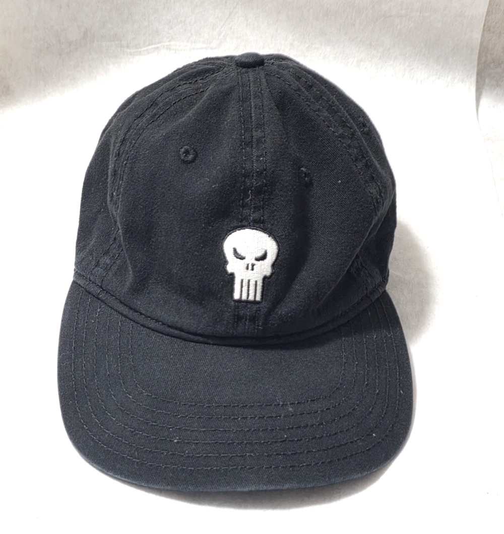 Marvel The Punisher Black Dad Hat Baseball Cap Embroidered Skull Logo Adjustable